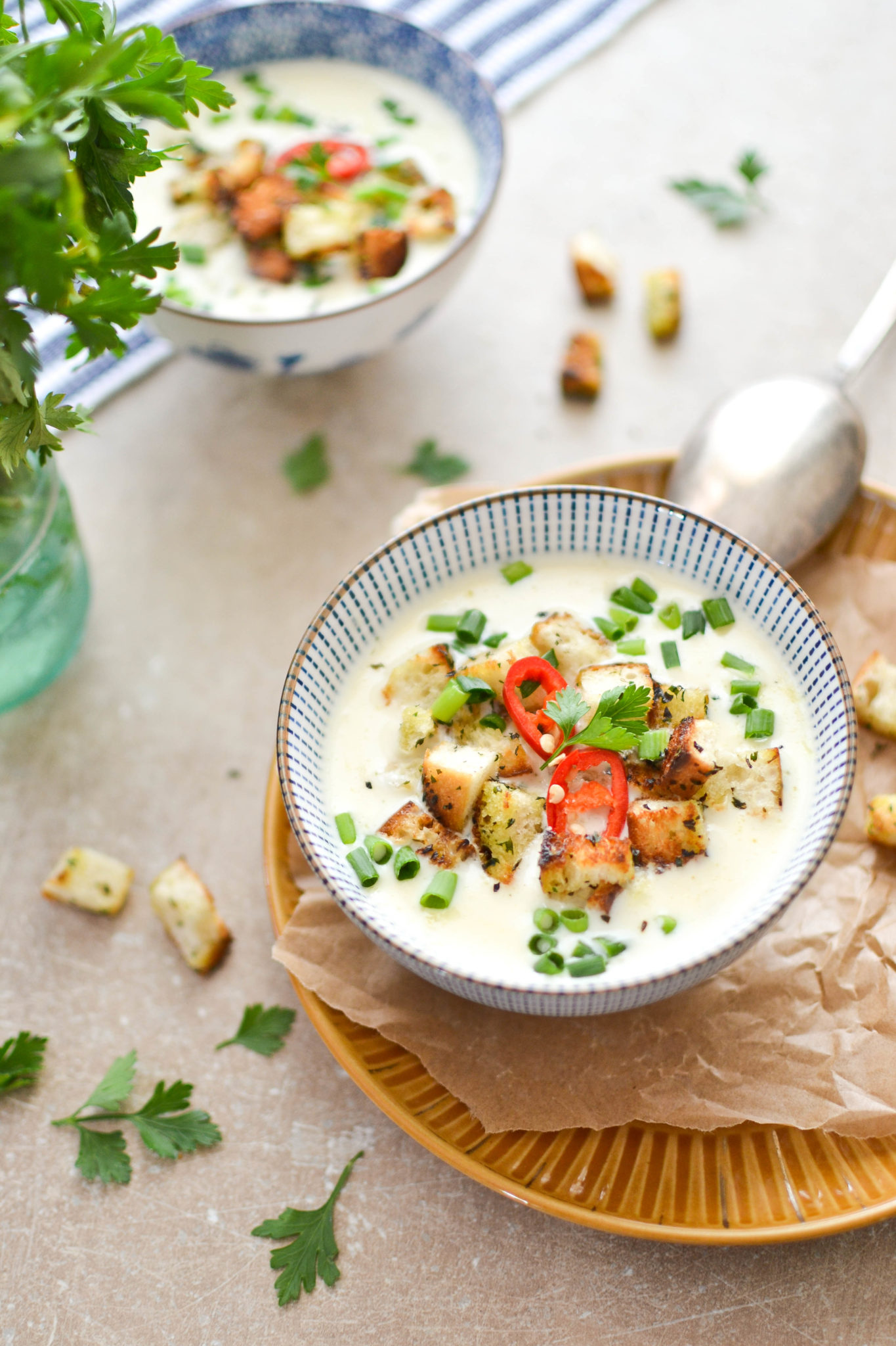 Сирний суп з грінками