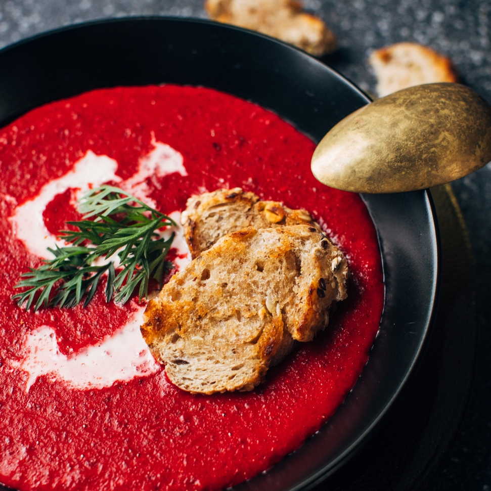 Cream soup of roasted beetroot