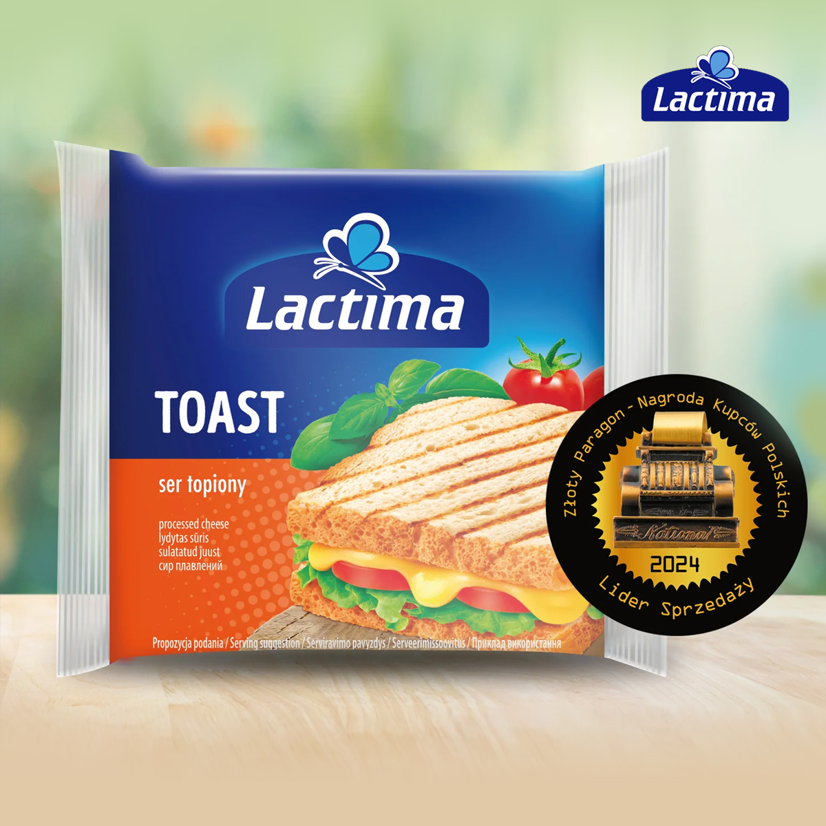Ser topiony Lactima Toast w&nbsp;plastrach z&nbsp;nagrodą Złoty Paragon 2024 — Lider Sprzedaży według kupców polskich