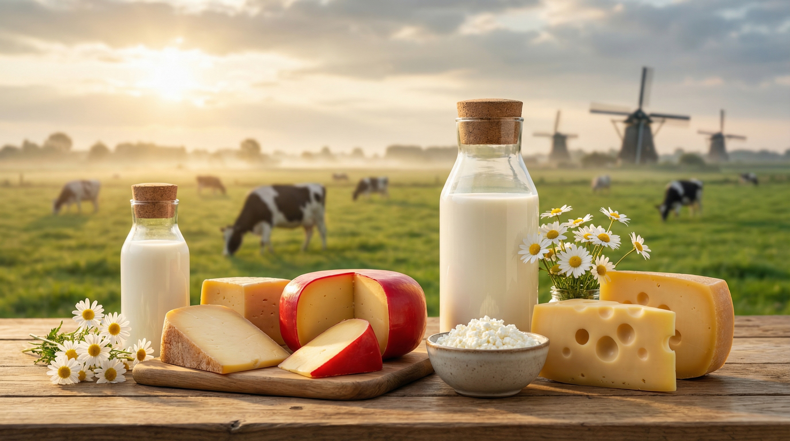 Natural cheese and milk straight from the farm