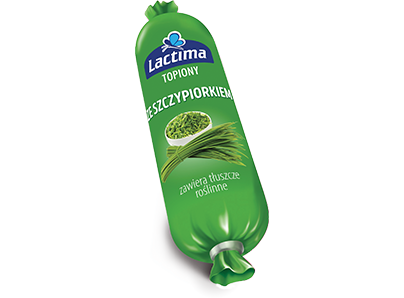 Kiełbaska produktu topionego w&nbsp;osłonce o&nbsp;smaku szczypioru 100 g