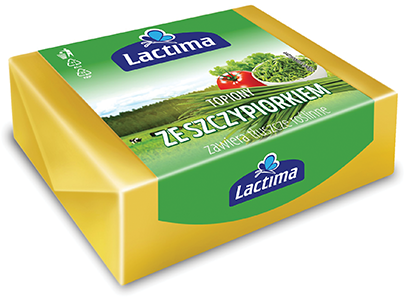 Kostka produktu topionego o&nbsp;smaku szczypiorku 100 g