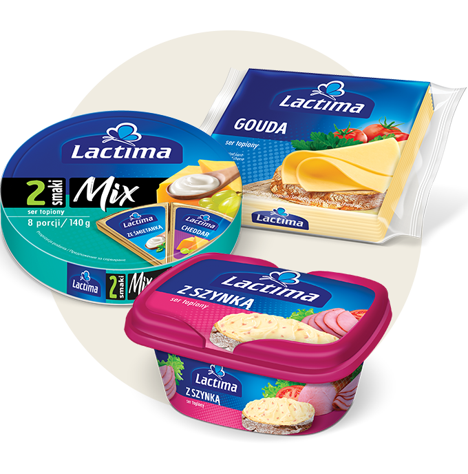 Produkty serów topionych Lactima – mix smaków i&nbsp;formatów