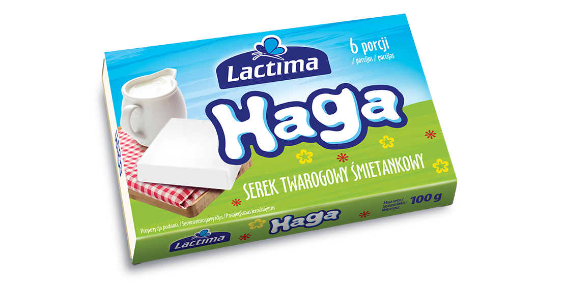 Pierwsza produkcja serków twarogowych Lactima, serek Haga śmietankowy