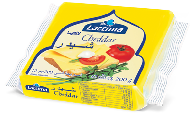 Opakowanie sera Lactima Cheddar w&nbsp;plastrach (200g).