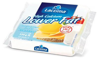 Lactima High Calcium Lower Fat cheese spread singles, 250g pack
