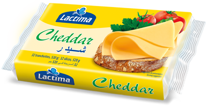 Lactima Cheddar processed cheese slices, large 520g pack (32 slices)